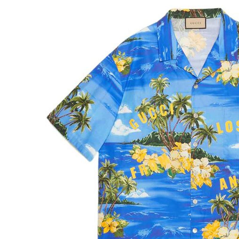 GUCCI Printed Cotton Bowling Shirt Men's 694125-ZAJSR-4464