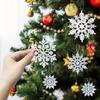 12pcs/set Plastic Christmas Artificial Snowflake XmasTree Hanging Ornament  Xmas Gift