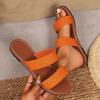 Women Slippers Large Size Flat Bottom Sandals Summer Simple Woven Outdoor Beach Slippers Comfortable Slip-On Shoes Slides Women