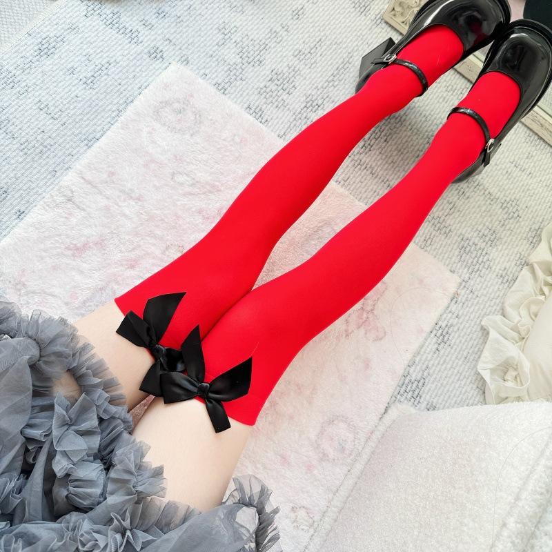 Japanese Jk White Knee Socks Summer Bow Black And White Knee Socks Sweet Bow Stockings Pure Desire Girl