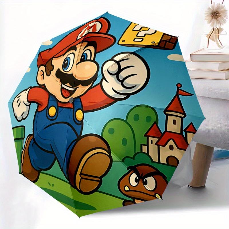 Mario Castle Automatic Folding Umbrella - Lightweight, Retractable Design with 8-Rib Durability, Perfect for Outdoor Adventures, Fashionable