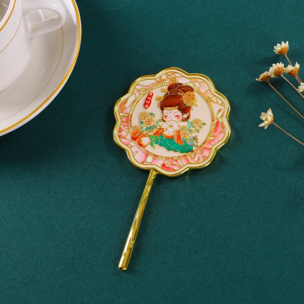 Цветок Металлическое Косметическое Зеркало Стереоскопическое Мультяшное Зеркало для Макияжа Ручное Зеркало в Китайском Стиле Для Улицы