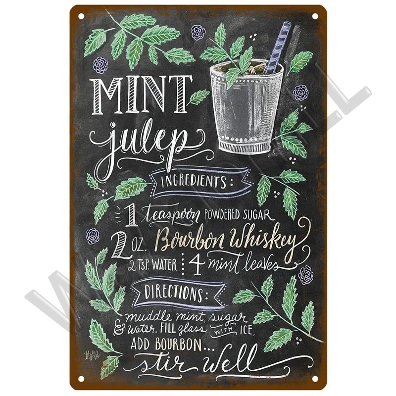 Tin Sign Decor Cocktail Metal Sign Plaque Metal Plate Vintage Iron Poster Wall Art Painting For Pub Club Man Cave Bar Decoration
