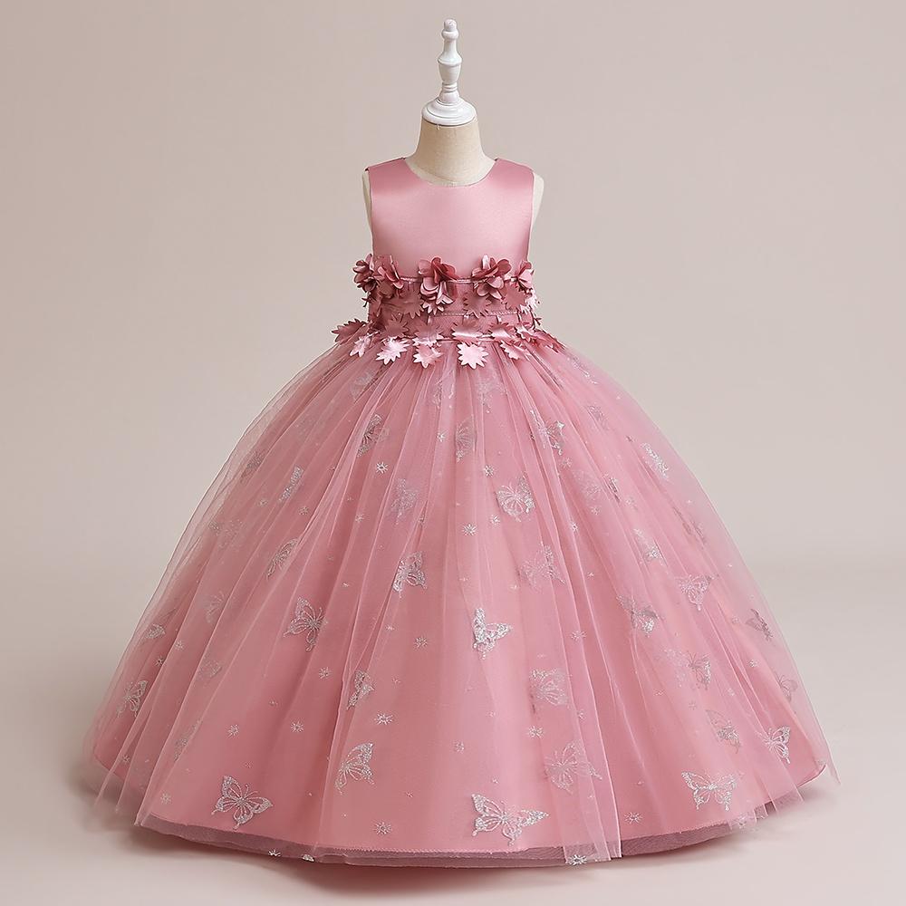 Summer Girls Dresses For Children Tulle Bridesmaid Wedding Kids Party Dress for Girl Costume Birthday Princess Ball Gown