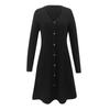 Женское модное однотонное платье с длинными рукавами и пуговицами на талии