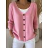 Autumn Winter Solid Color Single Breasted Loose Casual Sweater Women All-match Cardigan Knitting Coat Top