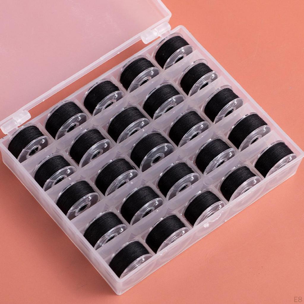 36 Pieces Prewound Bobbin Thread Collection Sewing Machine Bobbins Polyester Spools Storage