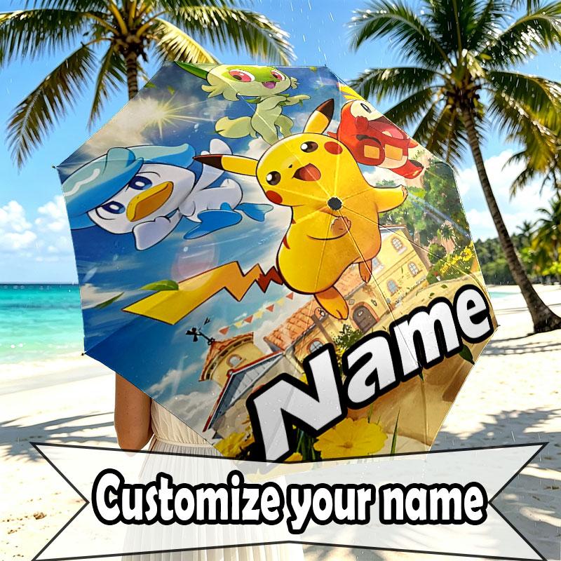 Custom Name Personalized Anime (23) Print Umbrella, Auto Open Close, 8‑Rib Sturdy Frame, Commute Camping Hiking Use, Birthday Gift