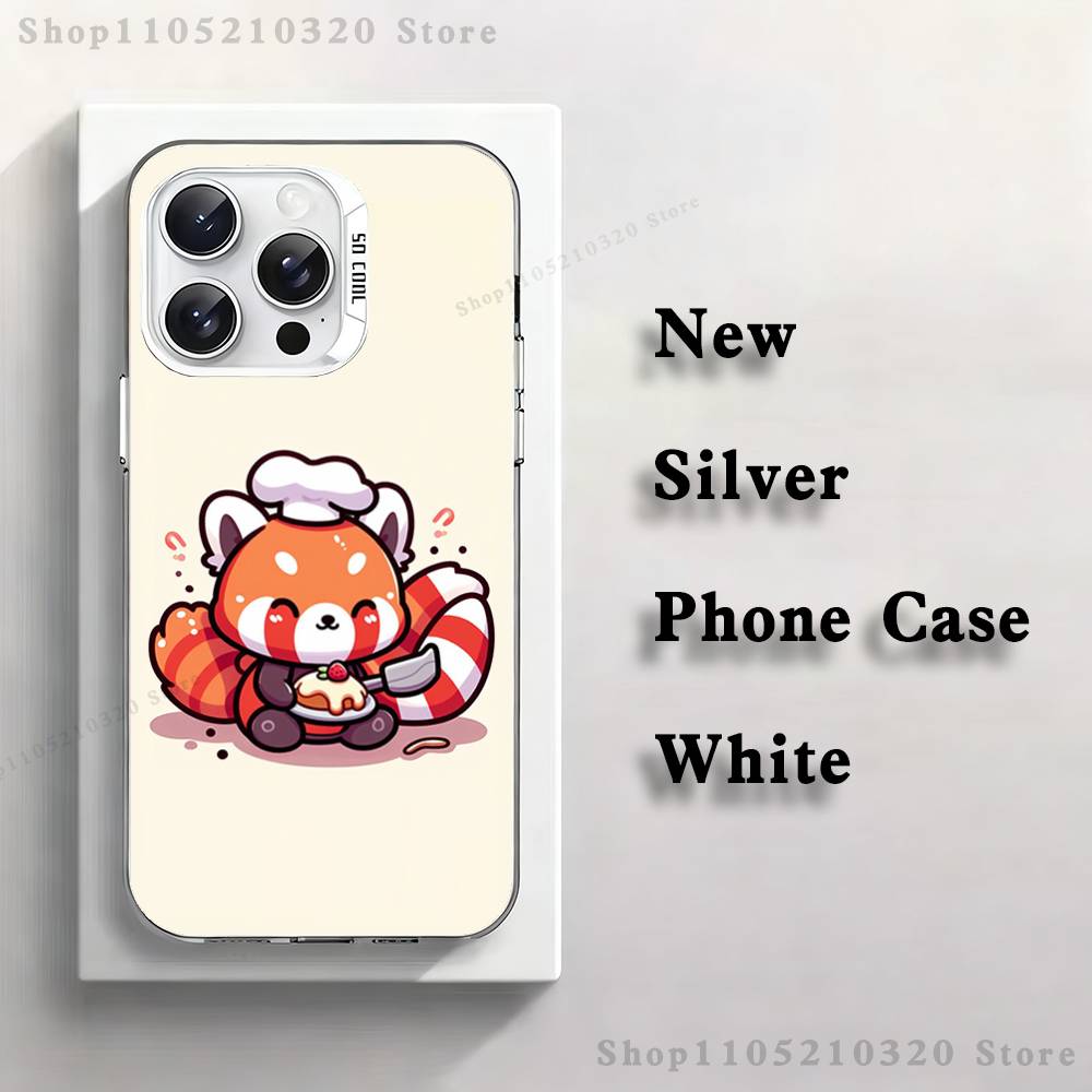 Red Panda Cute Cartoon Phone Case For iPhone 17,16,15,14,13,12,11,Pro,Max,Plus,E,Air,Mini White Tpu Cover