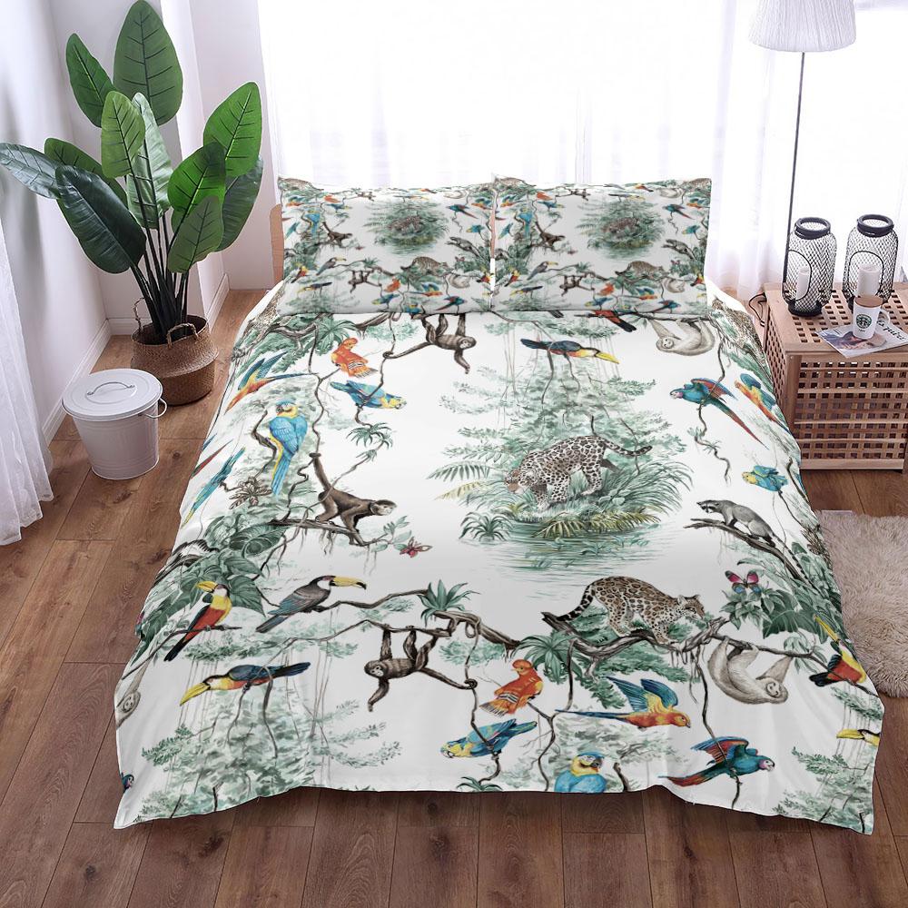 Комплект постельного белья Jungle Tropical Duvet Cover Set King Queen Double Full Twin Single Size Chinoserie