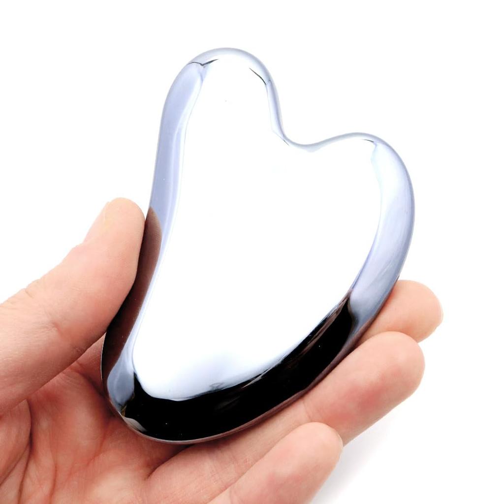 Пластина Гуа Ша для лица и тела из терагерца без отверстий [ЗОЛОТОЙ КАМЕНЬ] Тело, Минерал, Массаж, Похудение, Красота, М-образная,