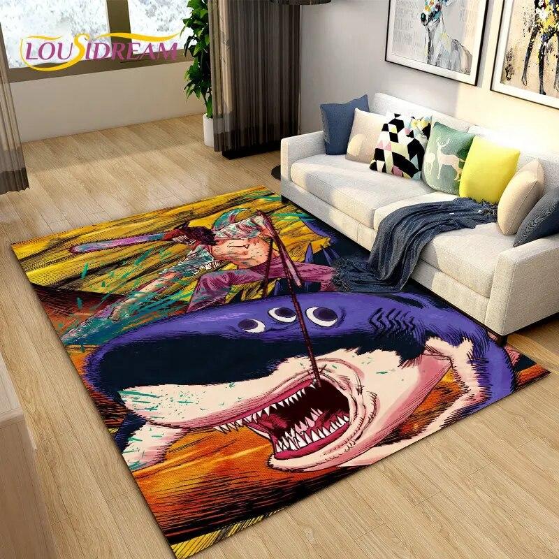 3D Chainsaw Man Anime Denji Cartoon Area Rug, ковер для гостиной, спальни, дивана, коврика, украшения, детский нескользящий напольный коврик