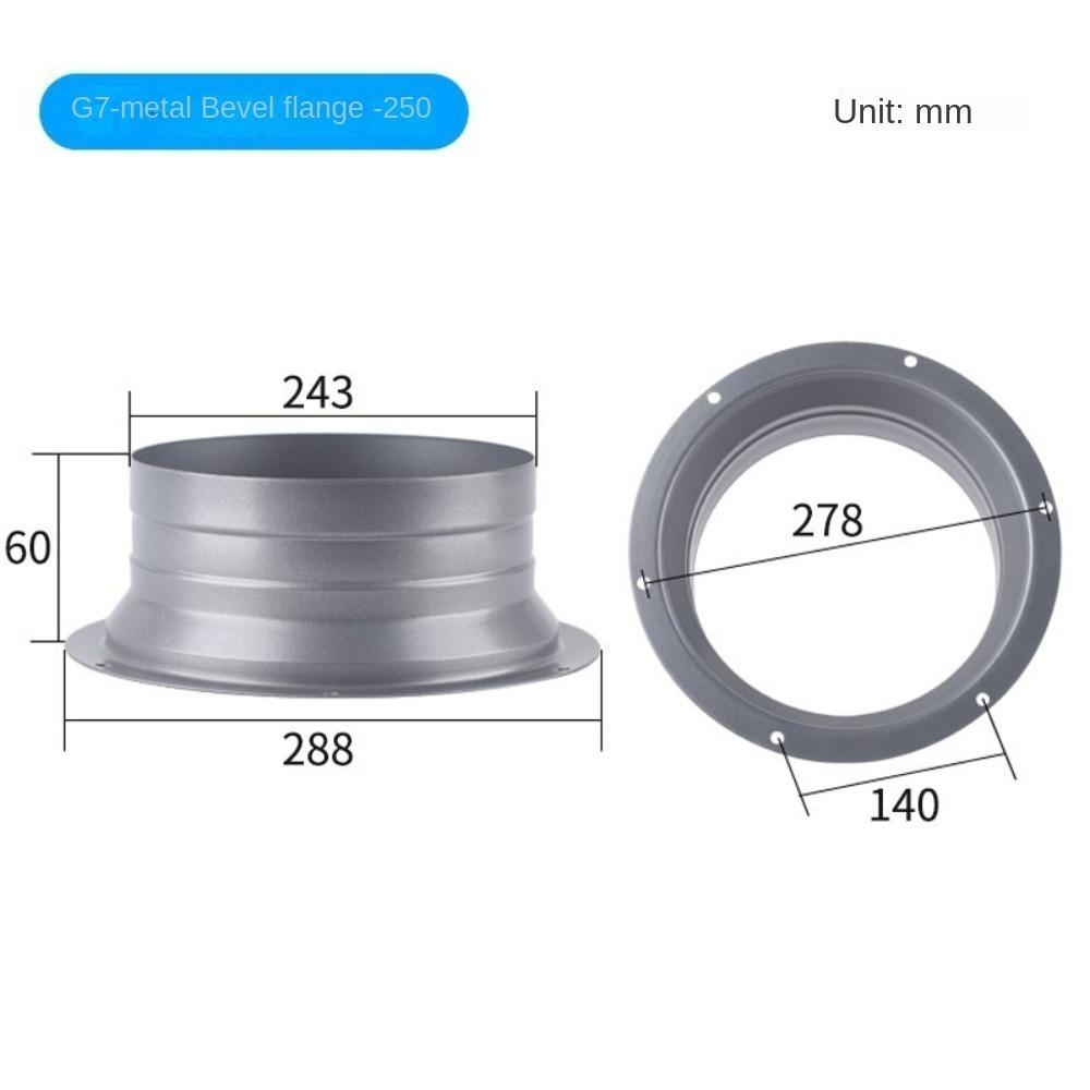 Металлический фланец-переходник для вытяжного воздуховода 75-300 мм Фланец для воздуховода вентиляционного отверстия Адаптер со скошенным фланцем Кухня