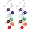 Women's Colorful 6mm Bead Earrings: Amethyst, Tiger Stone, Agate, Lapis Lazuli