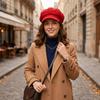 Cotton Beret Hat Windproof Painter Caps Casual Octagonal Newsboy Cap  Autumn Winter
