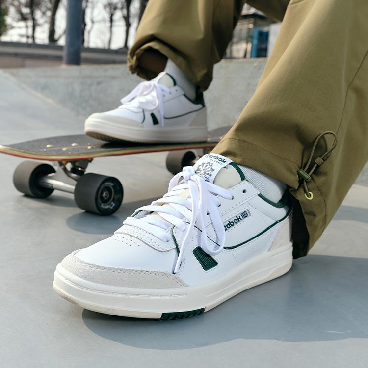 Reebok Легкие амортизирующие прочные низкие кроссовки Унисекс Белые Зеленые 100074275