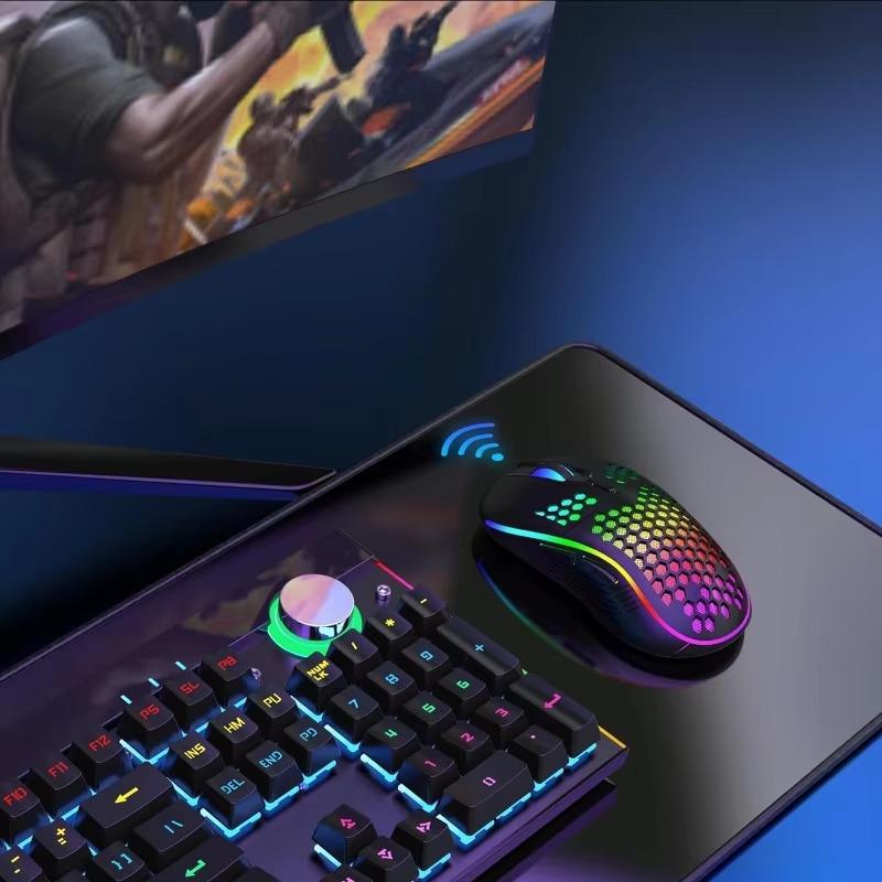 RGB Беспроводная Игровая и Офисная Мышь, 7200 DPI, Проводная/Беспроводная для Киберспорта