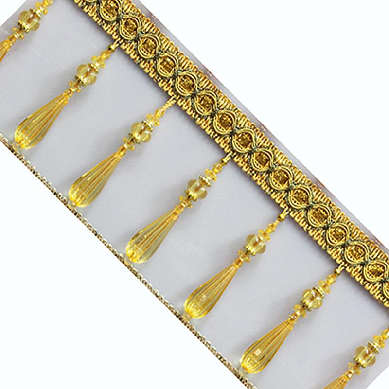 1M Кисточки для штор Кристальные бусины Кружевная бахрома DIY Шторная швейная отделка Кисточная кромка Лента Декоративные аксессуары для одежды Новые