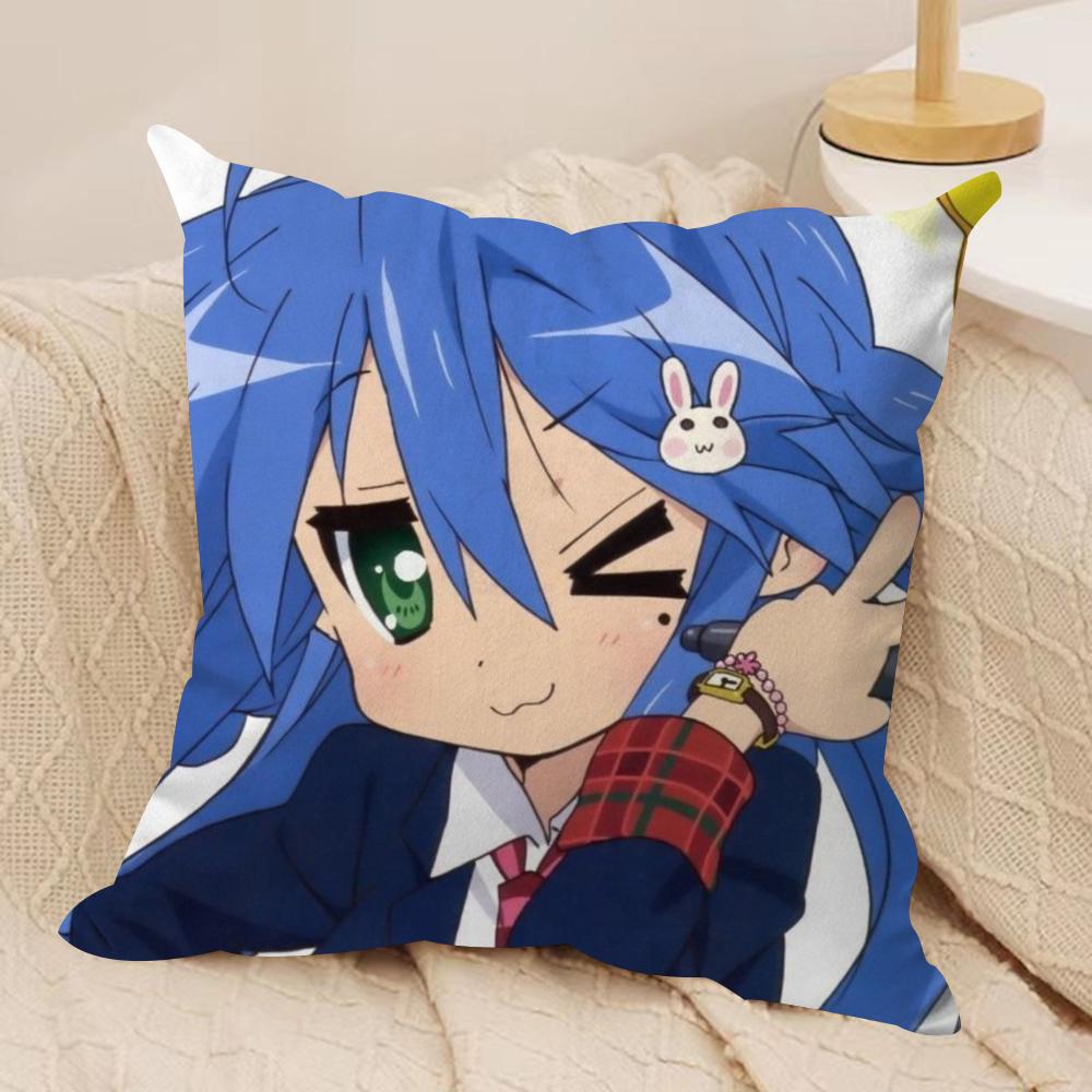 Аниме L-Lucky Star K-konata Наволочка Мягкая Плюшевая Ткань Двусторонняя Печать Наволочка на Подушку для Дивана Для Всех Сезонов Домашний Декор