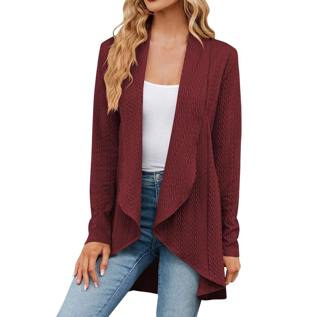 Женский модный повседневный удобный кардиган с длинным рукавом