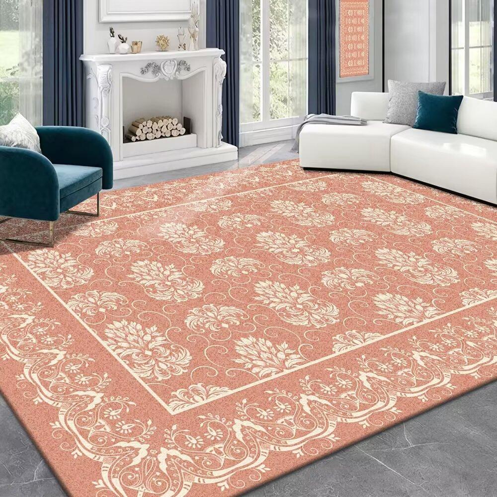 Ковер для гостиной в стиле французского ретро-кремового стиля, светлый, роскошный, улучшенный, спальня, кровать, одеяло, домашний гардероб, диван, стол, коврик