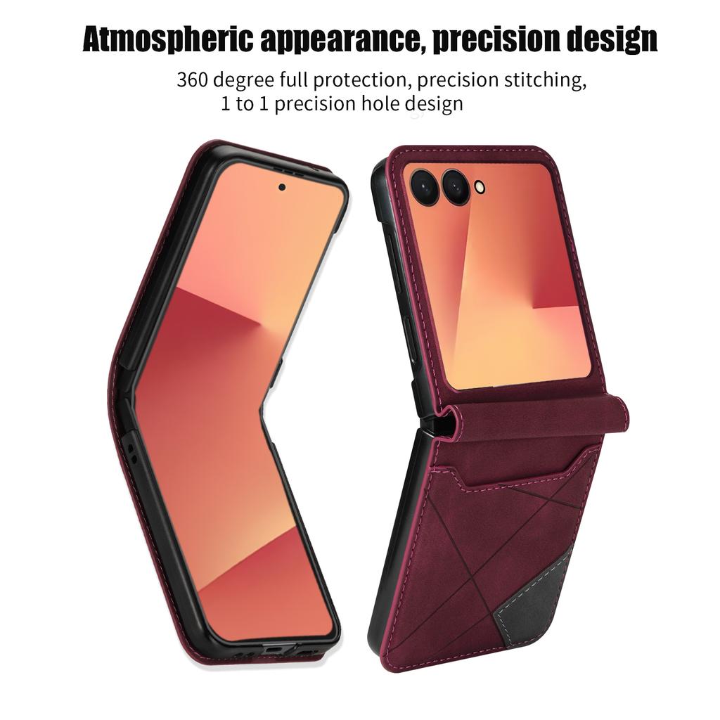 Для Samsung Galaxy Z Flip 8 7E 7 6 5 4 Кожаный Чехол для Телефона с Держателем для Кошелька Карты Задняя Крышка Funda Ударопрочный Задний Чехол Книжка Etui