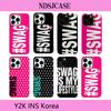 Роскошный Креативный Чехол для Телефона с Буквами SWAG для iPhone 17 16 15 14 13 12 11 Pro Max X XS XR Plus Air Глянцевая Пленка Жесткая PC Крышка