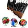 12Pcs Nylon Hair Paint Brushes Set Wood Handle Pearl White Variety Style Oil Acrylic Drawing SuppliesC Oblique Head