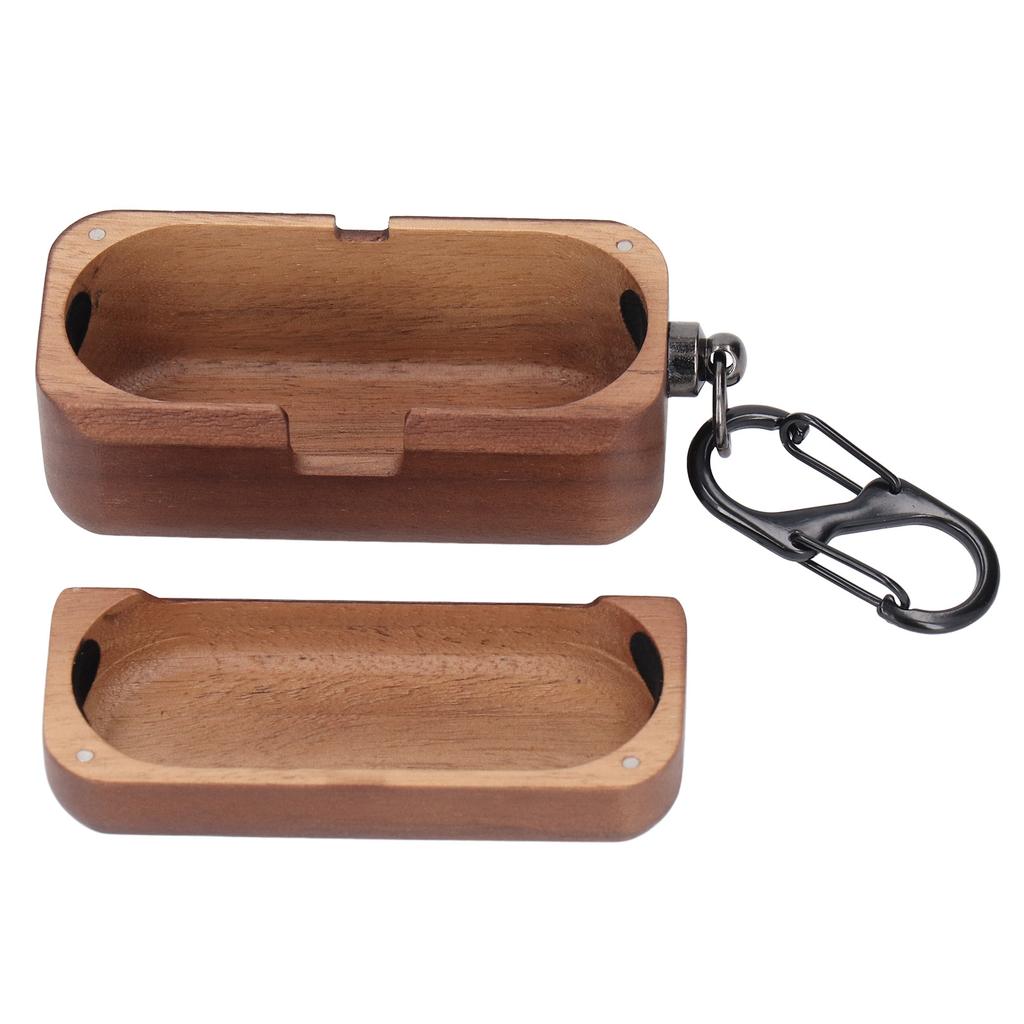 Wooden Case for AZ80 Prevent Falls Bumps Fine Polished Wood Protector Charging Case for Bluetooth Earbuds