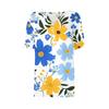 Women's Fashion Casual Vintage Floral Print V-Neck Short Sleeve Decorative Button T-Shirt Tops