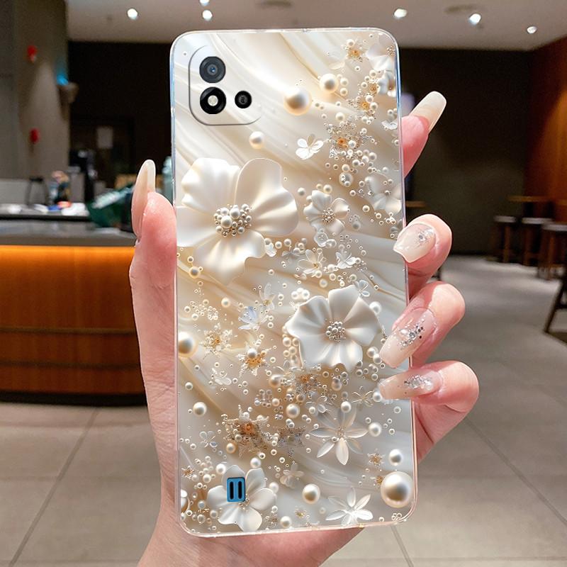 For Realme C11 (2021) RMX3231 / Realme C11 2020 RMX2185 Casing Clear Luxury Fashion Butterfly Flowers Soft Silicone Phone Case