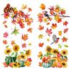 Autumn Window Decals Harvest Decals, Sunflower Maple Leaf Pumpkin Bird Static Cling Stickers, Sunflowers Reusable Fall Decor for Home Store