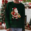 Женский модный пуловер с рождественским принтом, с длинным рукавом и вырезом под горло, вязаный свитер-топ