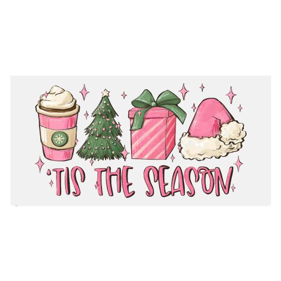 Наклейка на чашку Рождественская елка Санта-Клаус Водонепроницаемая самоклеящаяся Отличная липкость Противоскользящая прозрачная печать Кофейная чашка УФ DTF наклейка