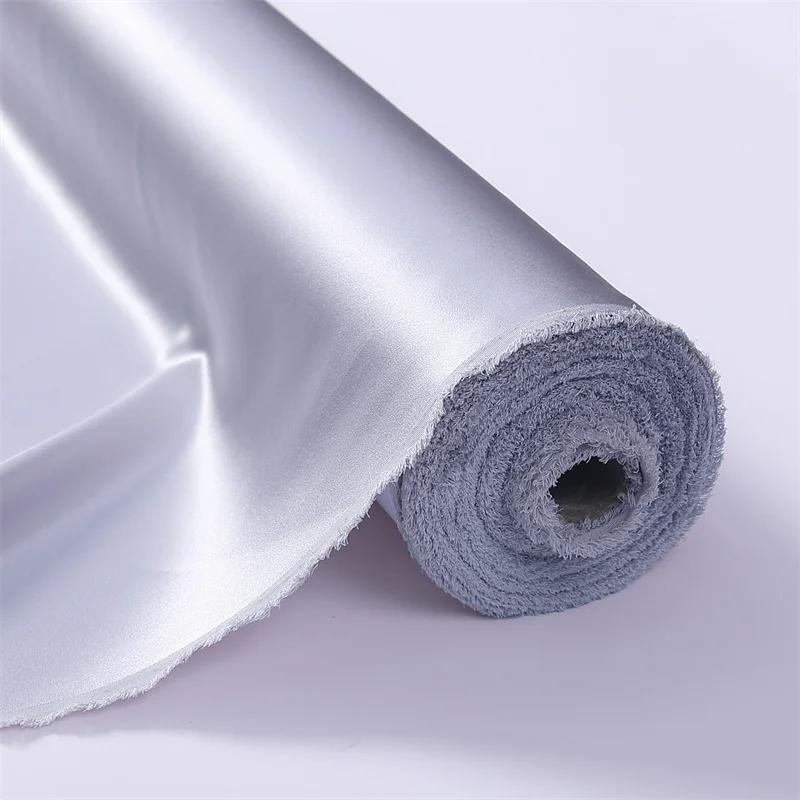 22 Момме 100% чистый шелк тутового шелкопряда ткани шармез текстильная вышивка одежда простая атласная шелковая ткань 100x114 см