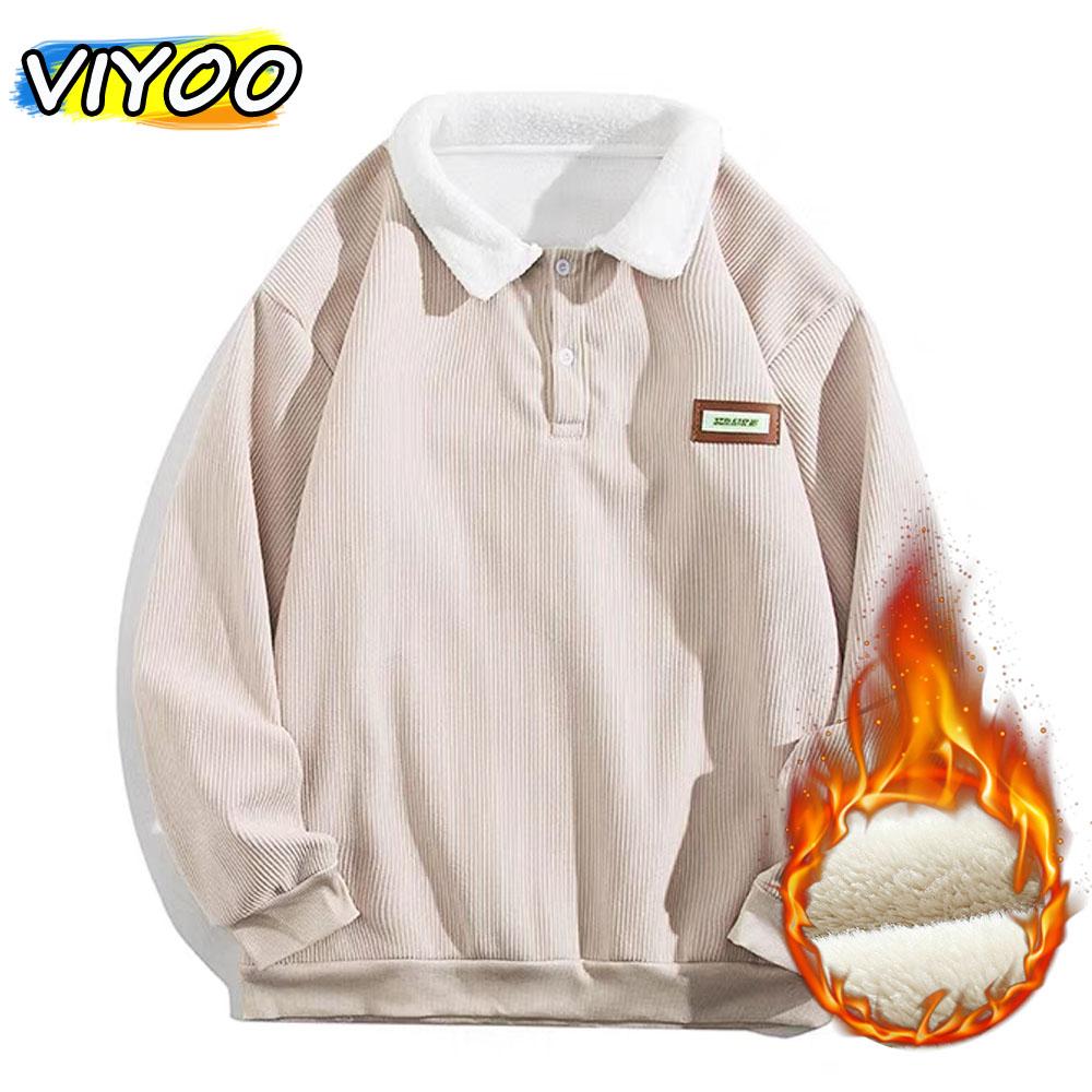Мужские и женские рубашки поло Y2K Plus из бархата и вельвета, свитера, качественные зимние пуховики для мужчин, корейская осенняя одежда, толстовки