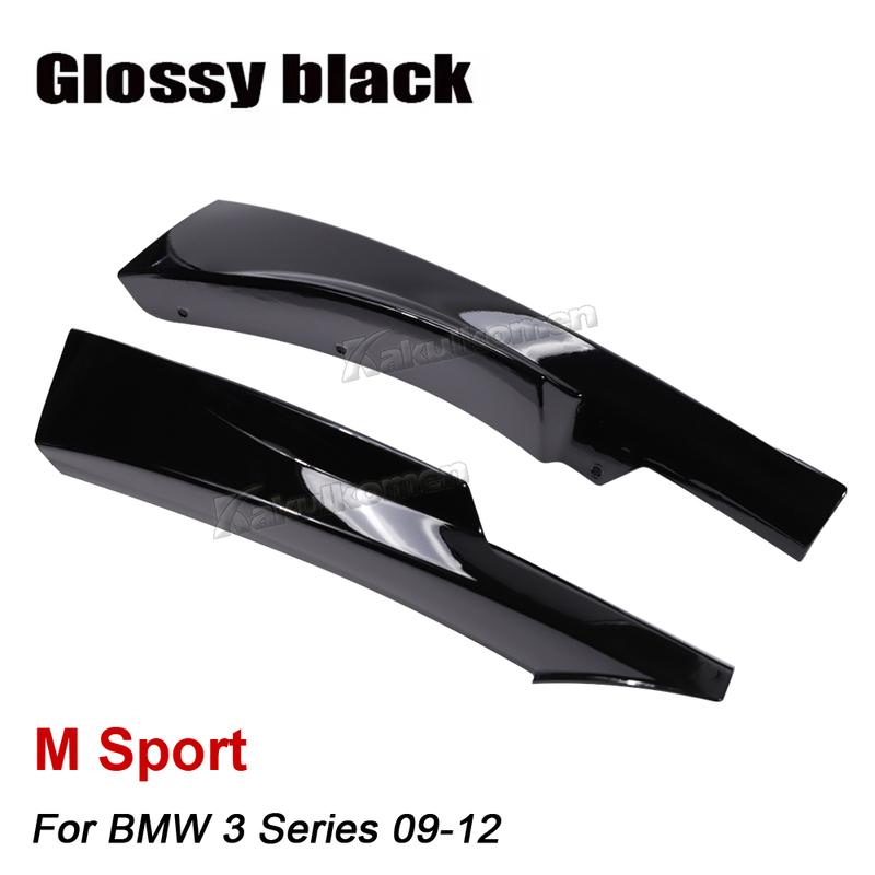 1Pair Front Bumper Splitters Lip Car Diffuser Splitter Spoiler Body Kit Cover For BMW 3 Series E90 E91 LCI M Sport 2009-2012