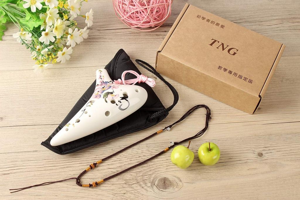 TNG Ocarina Single 12 отверстий Alto C Key Ocarina Высококачественный духовой духовой инструмент Сделано в Тайване AC Color Fuji Wisteria (Глазурь Цветок)