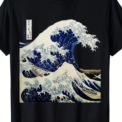 Men's "Kanagawa Wave" Printed T Shirt Summer New Fashion Printed Unisex T Shirt