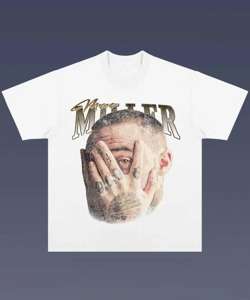 Мужские футболки MAC MILLER BIG FACE Уличный тренд Графическая печать Летний люксовый бренд Хлопок Мужские и женские футболки Короткий рукав