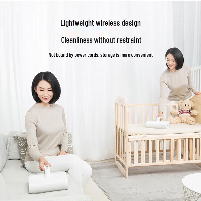 Беспроводной ручной пылесос Xiaomi Mijia для удаления пылевых клещей с УФ-стерилизацией, вилка CN (адаптер в комплекте)
