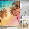 Summer Seaside Coconut Tree Waterproof Fabric Shower Curtain Bathroom Decoration Curtain Home Hawaiian Style Shower Curtain