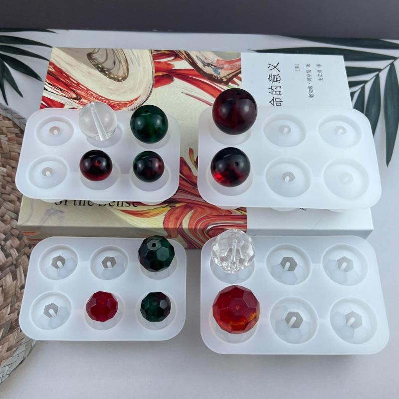 Круглая силиконовая форма для бусин с отверстиями для подвесок для изготовления ювелирных изделий, подвесок, браслетов. Форма для изготовления бусин. Инструмент для поделок своими руками.