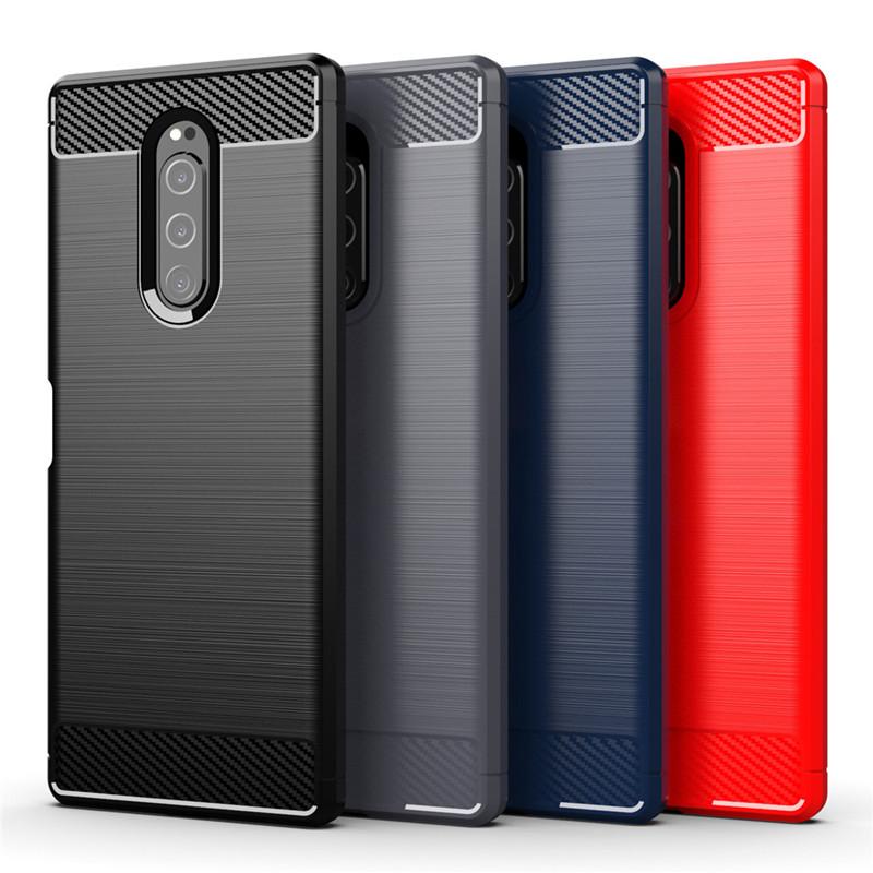 Чехол для Sony Xperia 1, роскошный мягкий силиконовый чехол из углеродного волокна для Sony Xperia1, полный защитный чехол для телефона