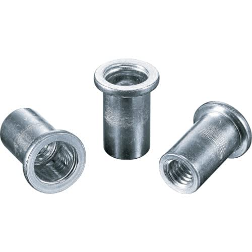 Lobtex Blind Nut "Nut" (Flat Head, Aluminum), Eco Pack, 3.2mm Thickness, M6 X 1.0 (Pack of 25)