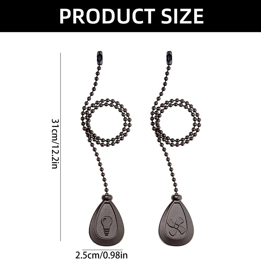 2 шт. Потолочный вентилятор и удлинители для цепочек для светильников Декоративные подвески с соединителями Элегантный комплект цепочек для потолочных вентиляторов