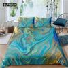 Пододеяльник Chic Marble Duvet Cover Microfiber Mint Gold Glitter Turquoise Комплект постельного белья Abstract Aqua Blue Quilt Cover Single Twin Full Size