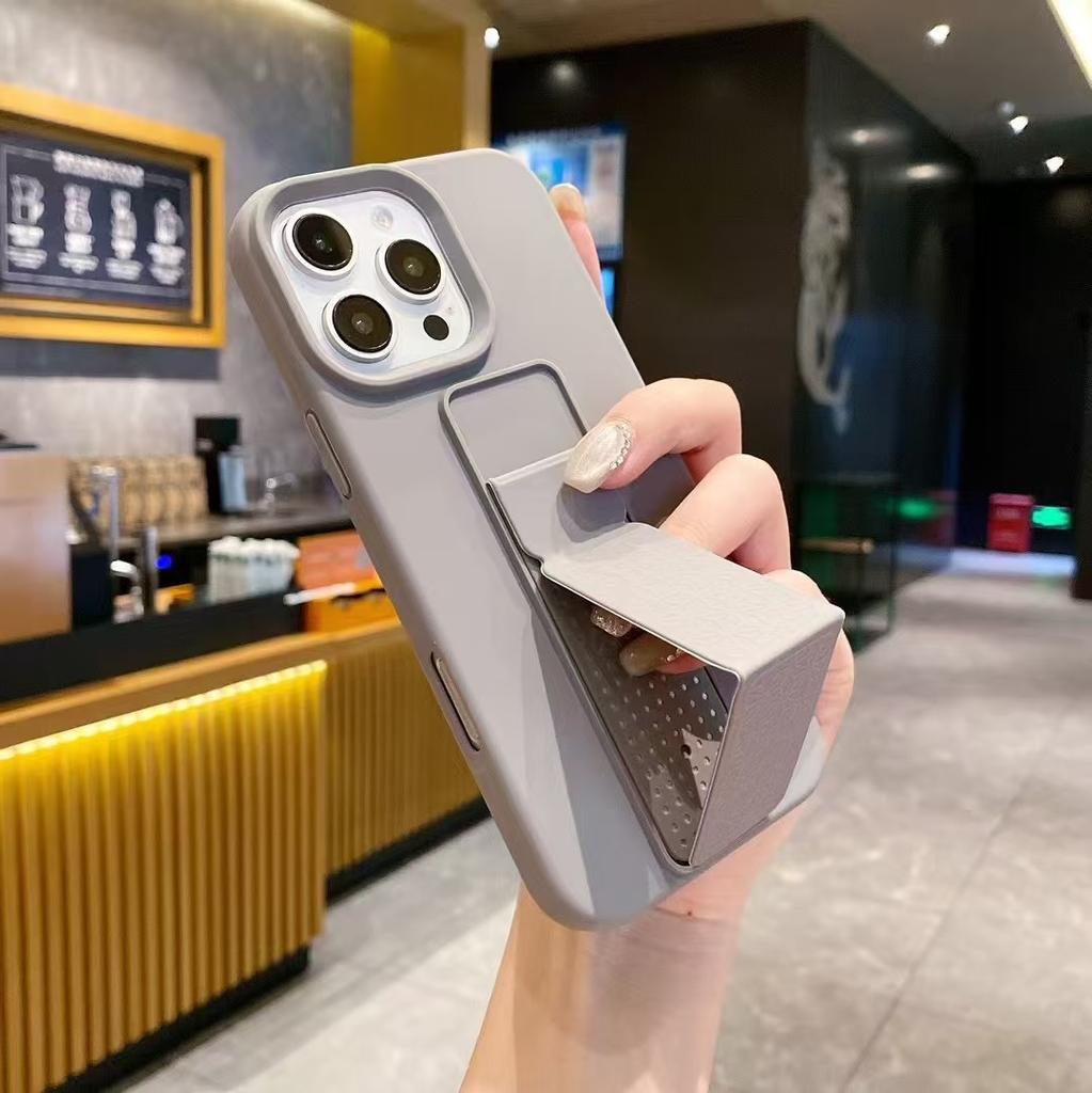 Подходит для Ip16promax Жидкий силиконовый ремешок-подставка, Защитный чехол однотонного цвета для Apple 15/14