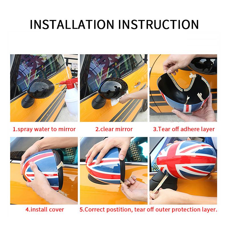 Car Rear View Mirror Cover Sticker For Mini F60 F54 F55 F56 F57 2020-2023 For Mini Cooper S JCW Countryman Exterior Accessories
