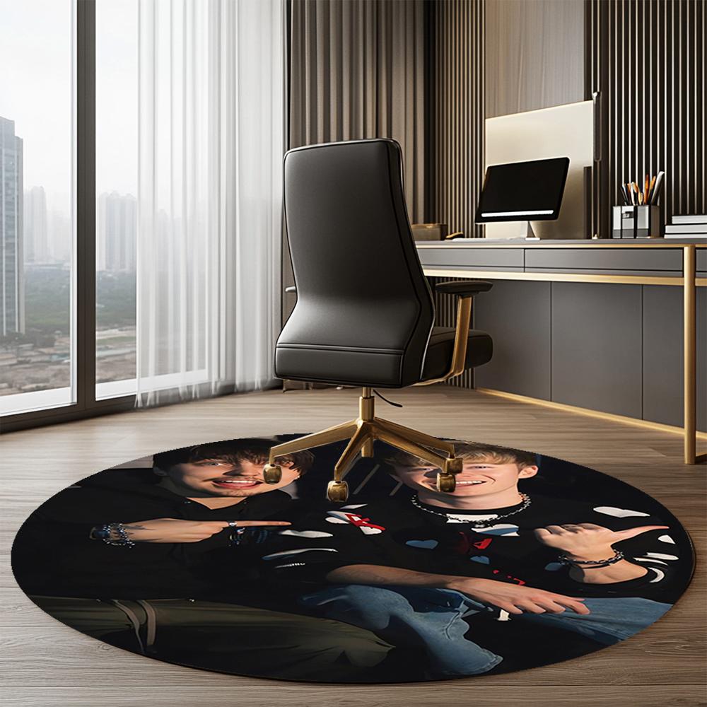 Sam and Colby Printed Round Rug Carpet Chair Rug Area Rug Entryway Doormats,for Office Chair Living Room Bedroom Kitchen Room.